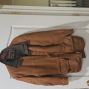 Men's leather long coat.